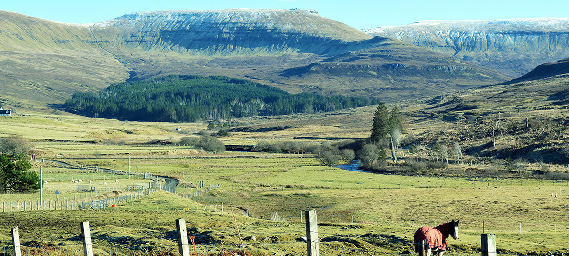 Enjoy stunning mountain views at Half of Three self catering accommodation in Glenhinnisdal on the Isle of Skye