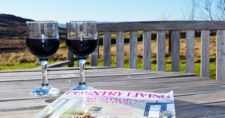 Self Catering accommodation on the Isle of Skye with outside seating in Glenhinnisdal