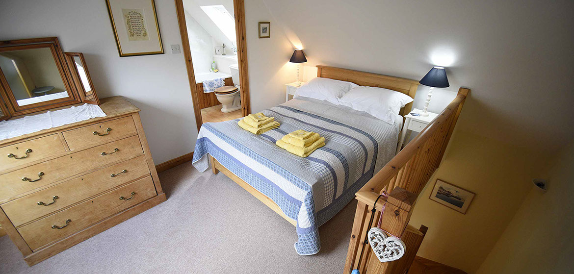 Half of Three self catering accommodation contains a double bedroom