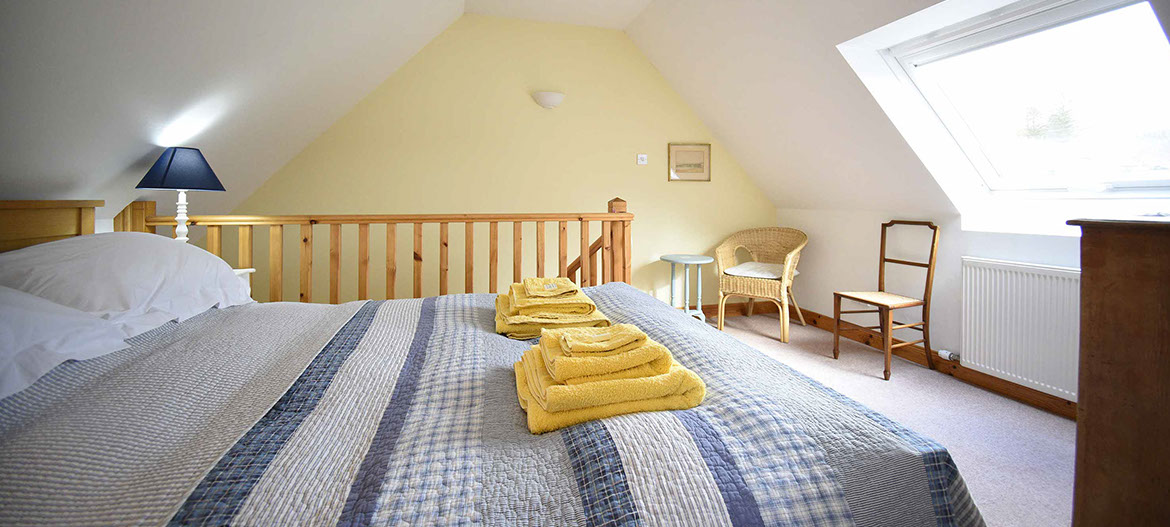 Enjoy a great night's sleep in our self catering accommodation in Glenhinnisdal double bed