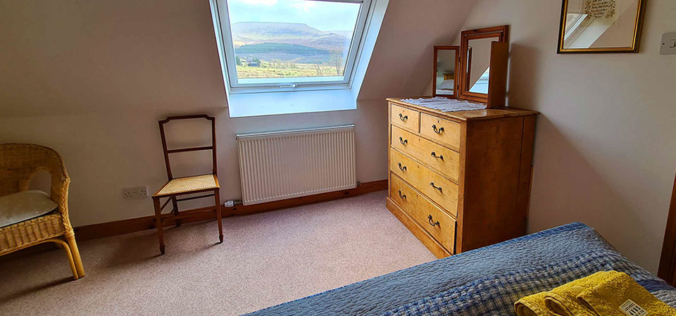 Enjoy great views at Half of Three self catering accommodation including mountain views of Glenhinnisdal on the Isle of Skye